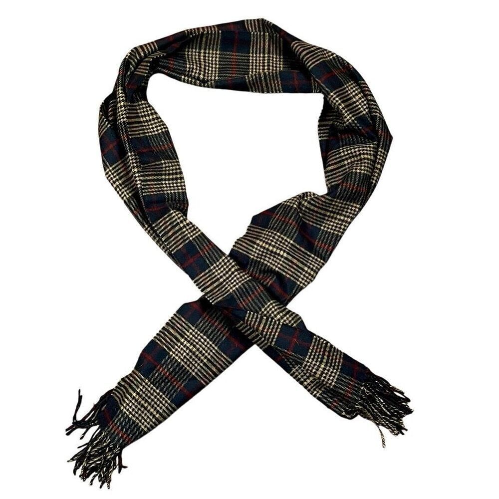 John Ashford 100% Acrylic Plaid Scarf